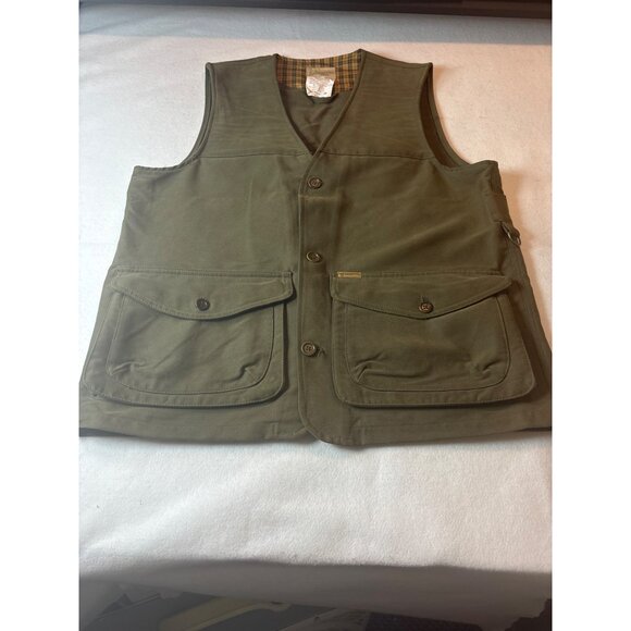 Beretta Mens Olive Green Hunting Vest Size L Cotton & Nylon Made In Italy - Picture 1 of 11